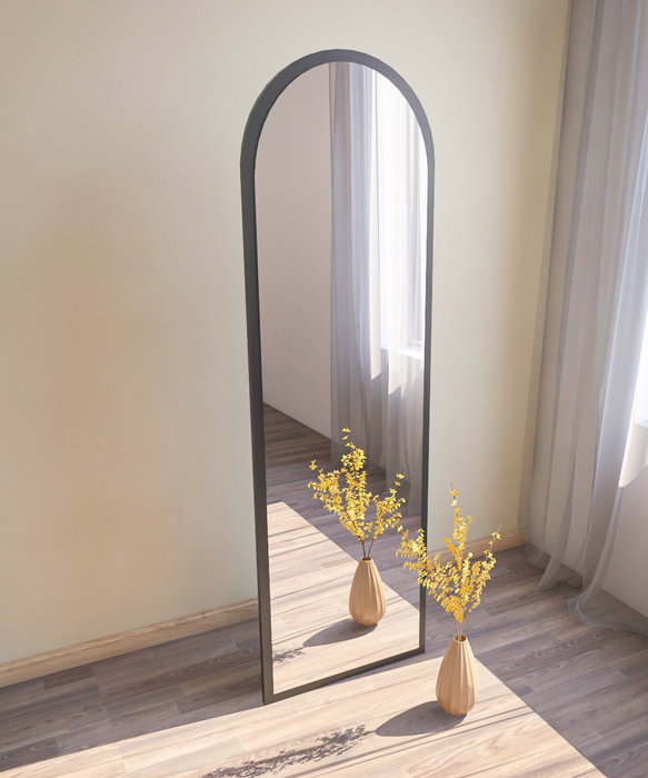 Hanah Home Espejo Ecológico Flotal-E Negro 160x50 cm MDF